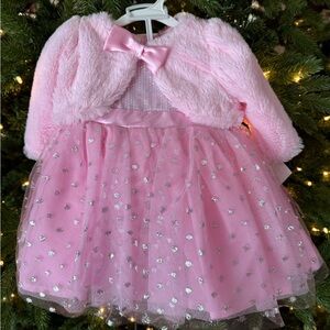 Brand New Girls Pink Dress with bloomers and jacket